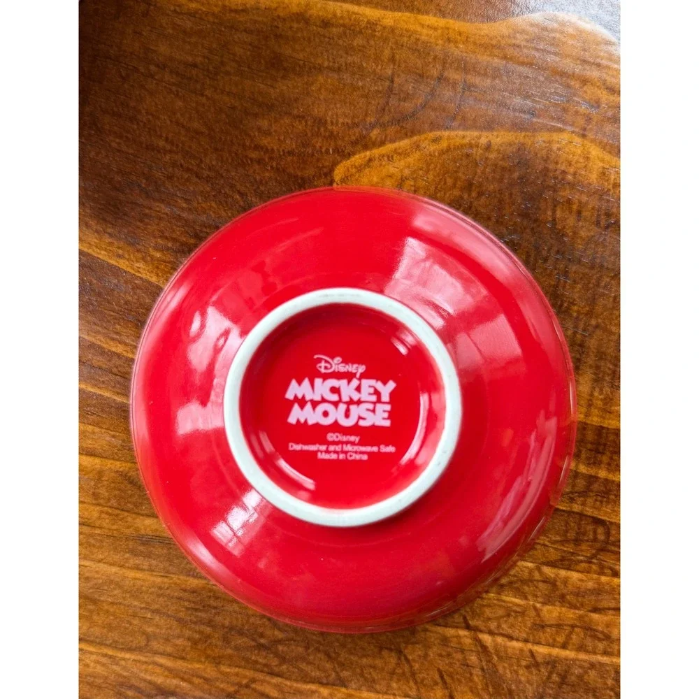 Disney Mickey and Minnie Mouse Paris Eiffel Tower‎ Red Heart Ceramic Bowl